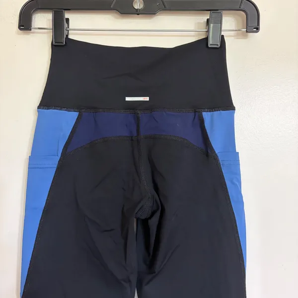 Aerie Chill Play Move High Waisted Colorblock Mesh Pocket Leggings Black Blue XS - Image 9