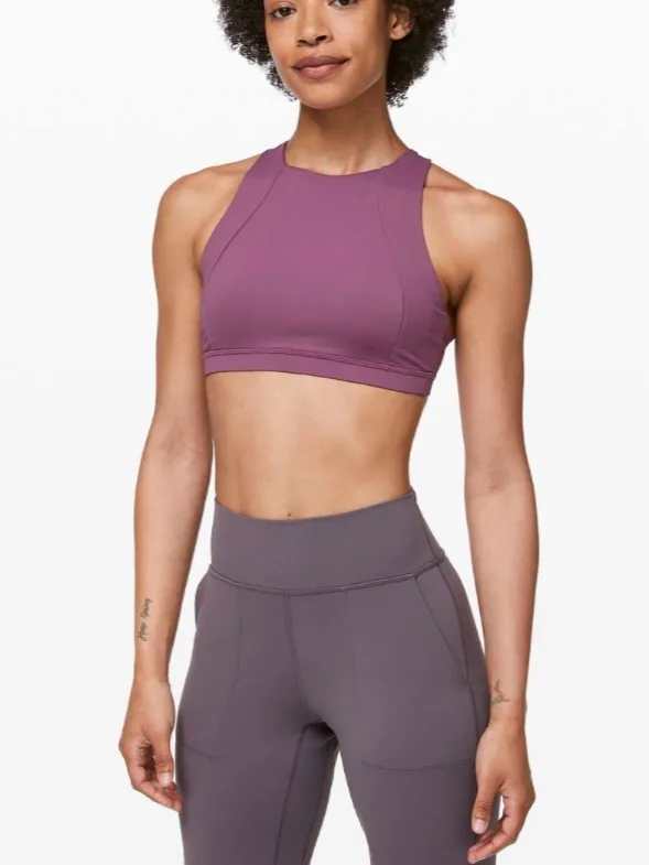 Lululemon Free To Be Serene Bra High Neck Vintage Plum / Jubilee Size 4 - Image 5