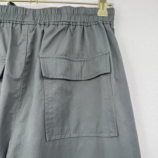 Cider Wide Leg Cargo Pants Gray Elastic Waist Drawstring Casual Utility Sz Large - Image 5