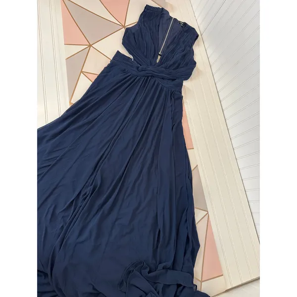 Lulus Vivid Imagination Navy Blue Cutout Maxi Dress Wedding Holiday Medium - Image 3