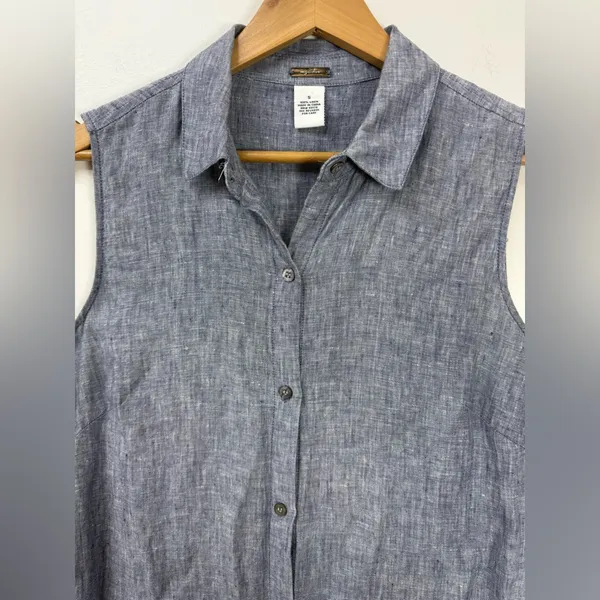 Magaschoni Blue 100% Linen dress Size S - Image 4