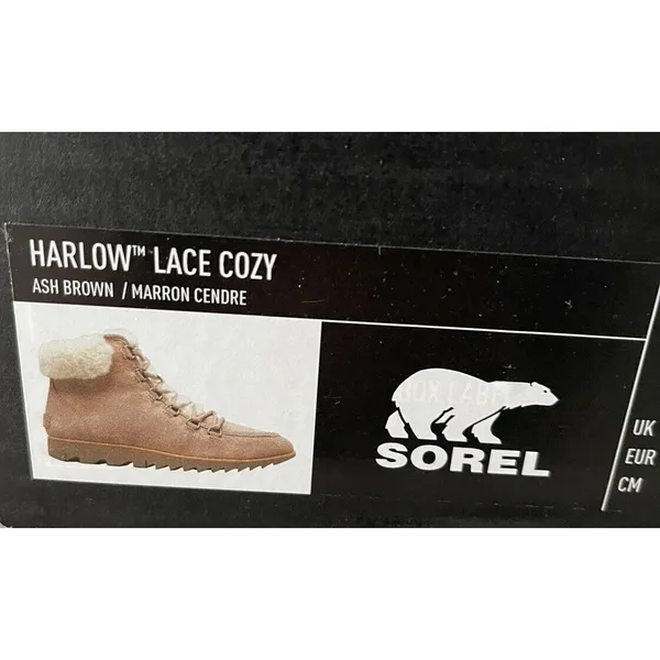 New! Women's Sorel Harlow‎ Lace Up Cozy Low Top Ash Brown Boots 11 - Image 7