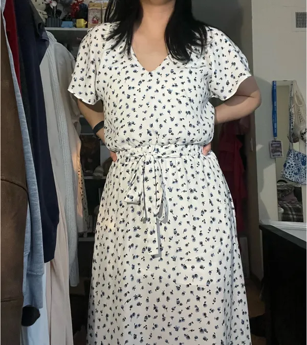 sienna sky floral maxi dress with tie size xs - Image 2
