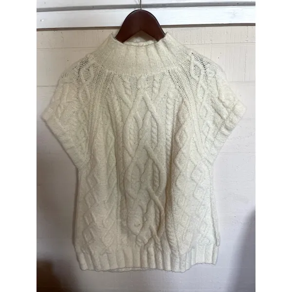 Anthropologie MAEVE Cybil Cable Sweater Vest Chunky Knit Size Small XS S - Image 5
