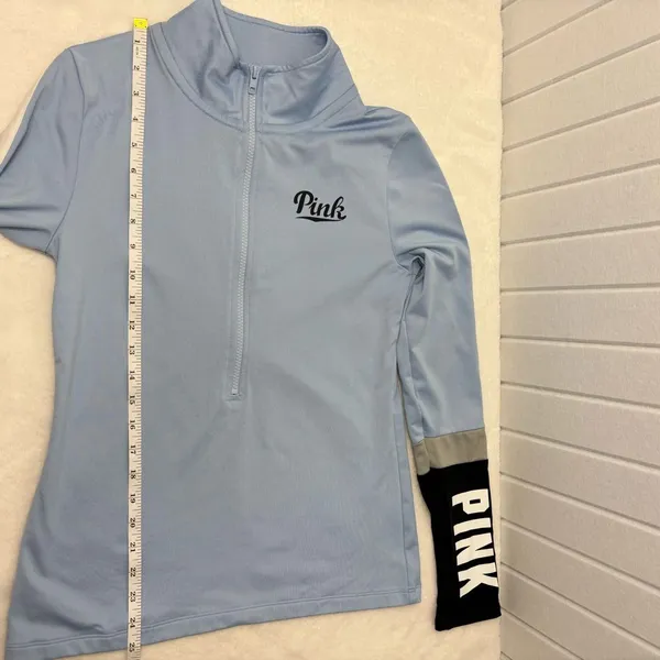 PINK Victoria's Secret ULTIMATE Sky Blue‎ Quarter-Zip Hoodie Size S - Image 10
