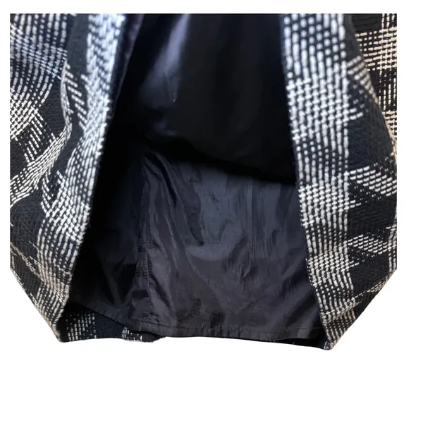 Karl Lagerfeld Paris Houndstooth Sheath Dress Faux Leather‎ Trim Black White 6 - Image 6