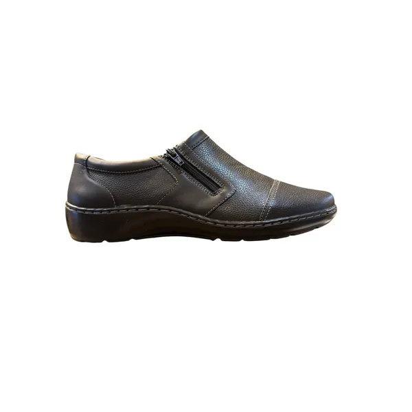CLARKS Womens Cora Giny Cushioned Zip Loafer size‎ 10 XW Tumbled Leather - Image 11