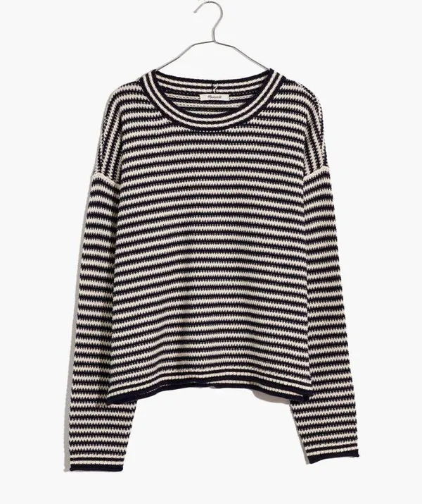 Madewell Seagrove Pullover Sweater in Dark Baltic Stripe - Image 4