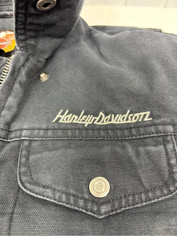 Harley-Davidson Black Women's Jean Jacket with Snap Pocket size S - Image 8