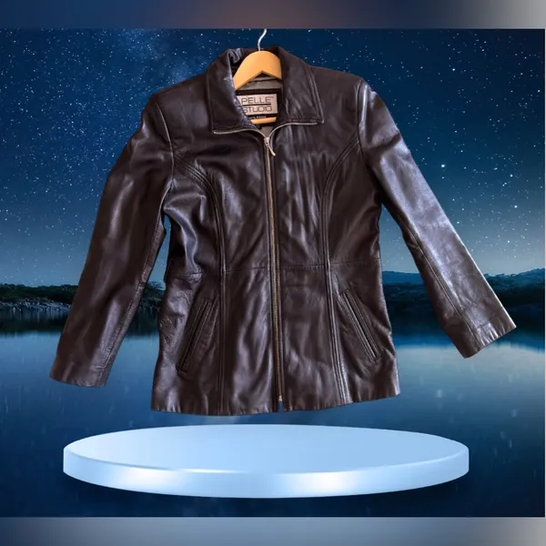 Wilson’s Leather the Leather Experts Pelle Studio Collared Leather Jacket - Image 4