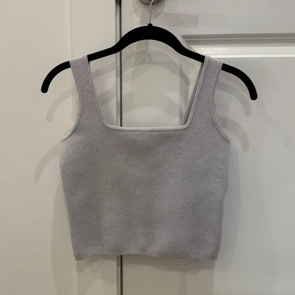 Abercrombie & Fitch Gray Knit Crop Top - Image 3