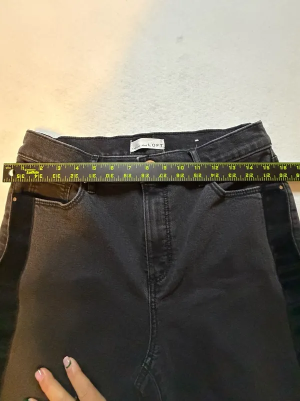 LOFT High Rise Side Stripe Velvet Wide Leg Jeans in Black - Image 4