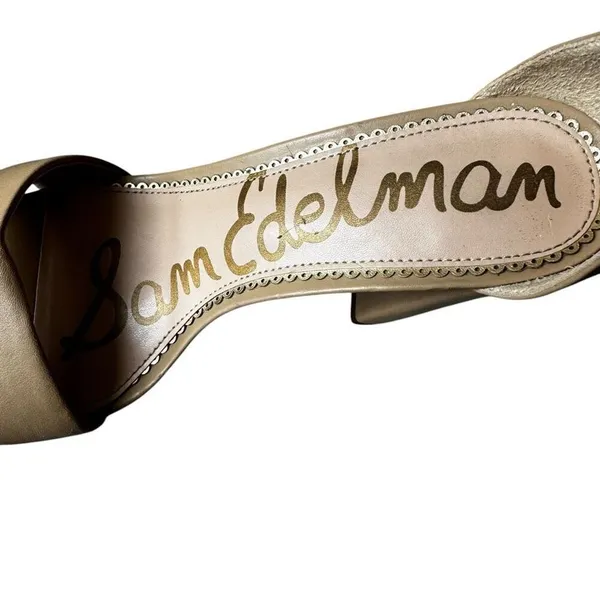 Sam Edelman Yaro Ankle Strap Sandal Oatmeal Kid Leather SZ 8.5 - Image 8