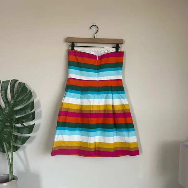 Trina Turk Strapless Striped Mini Dress - Image 7
