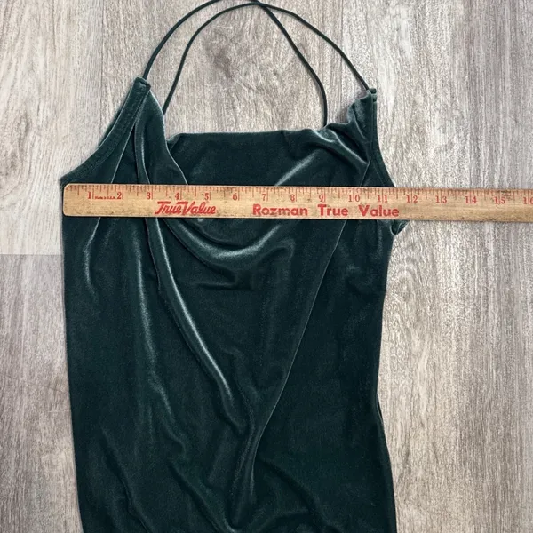 Abercrombie & Fitch Emerald Green Velvet Cowl Neck Bodysuit NWT Medium - Image 7