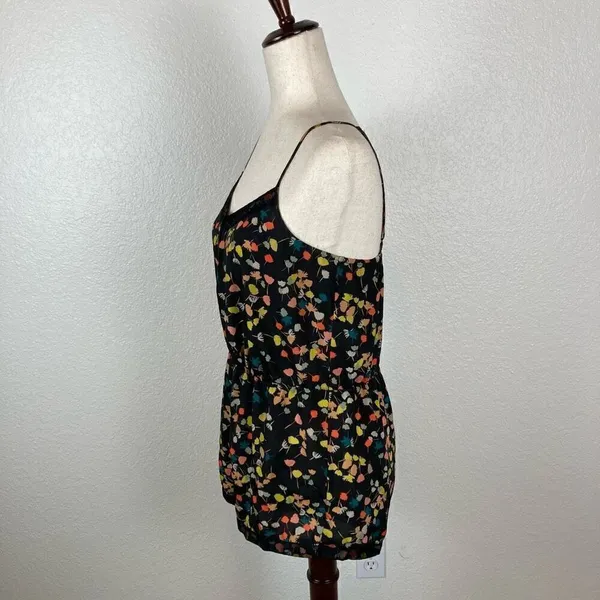 Urban Outfitters Kimchi Blue Black Floral Button Front Baby Doll Romper womens M - Image 4