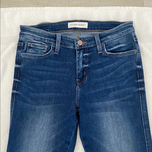 Vervet Flying Monkey Mid Rise Ankle Crop Raw Hem Skinny Jeans - Image 3