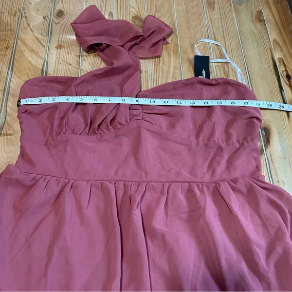 NWT Lulus Elevated Vision Rusty Rose One-Shoulder Tiered Maxi Dress - Image 10