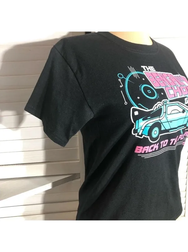 Gildan Back to the Future T-Shirt Black Medium Cotton - Image 5