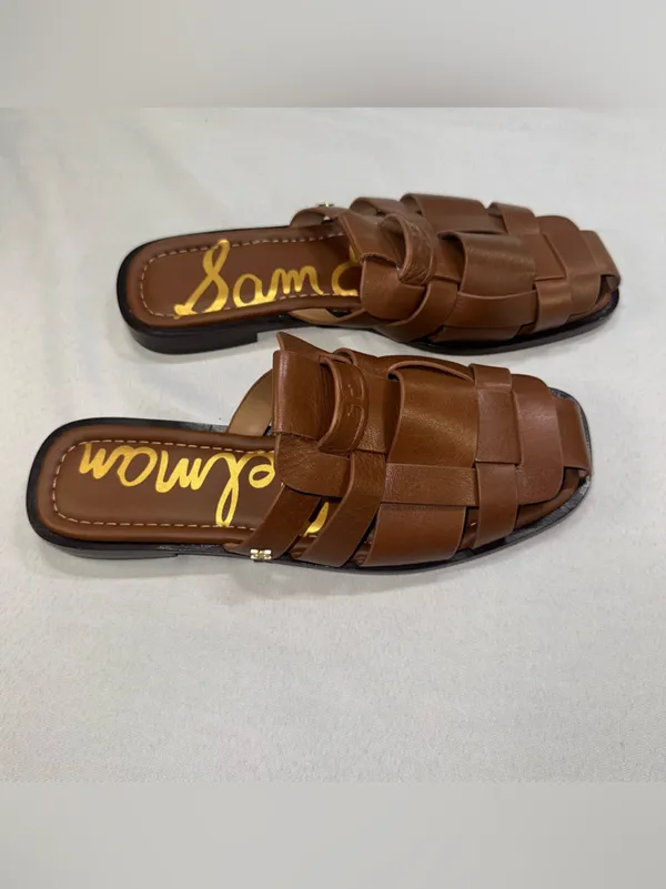 Sam Edelman Dina Woven Size 11 Fisherman Slides Brown Leather Sandals Women's 42 - Image 5