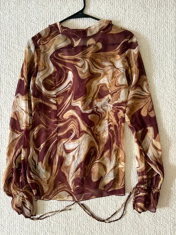 Urban Outfitters Brown Sheer Long Sleeve - Image 3