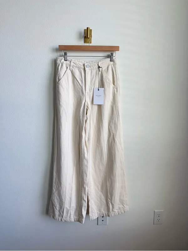 Hidden Jeans Nori High Rise Super Wide Leg Cream Pants Size 25 NWT - Image 7