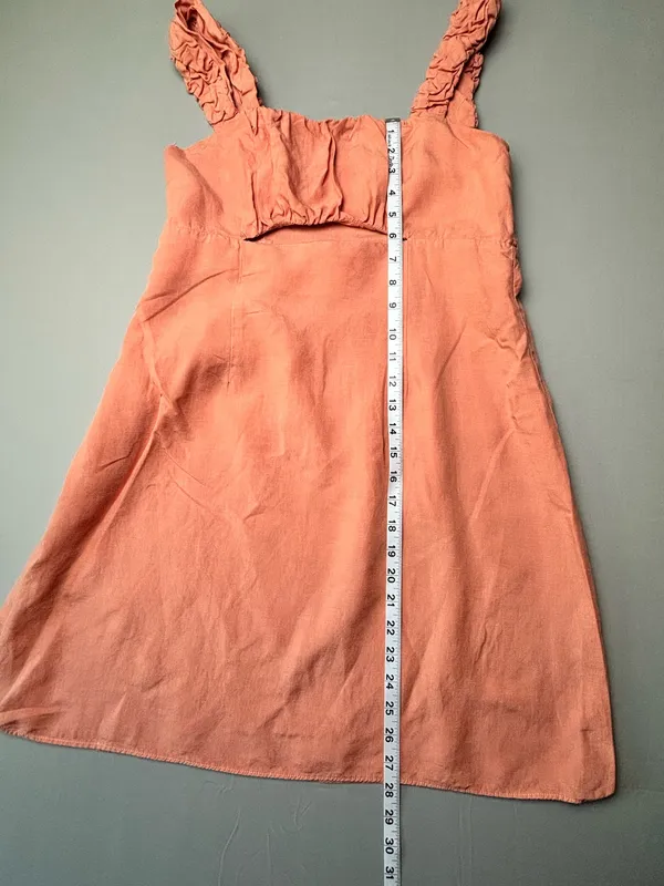 Altar’d State Pink Linen Blend Mini Dress Large Cottagecore Boho Feminine - Image 3