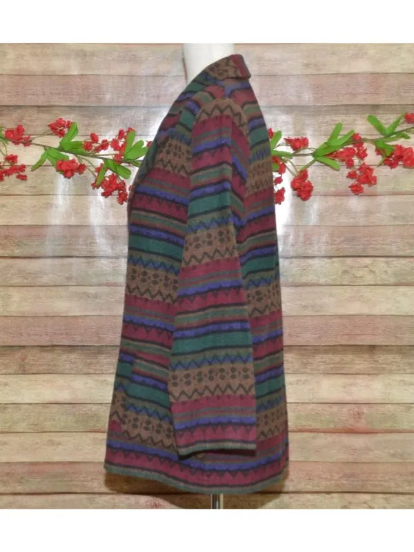 Vintage 90s Tracy Evans Size L Southwestern Aztec Blazer Jacket Boho Western - Image 6