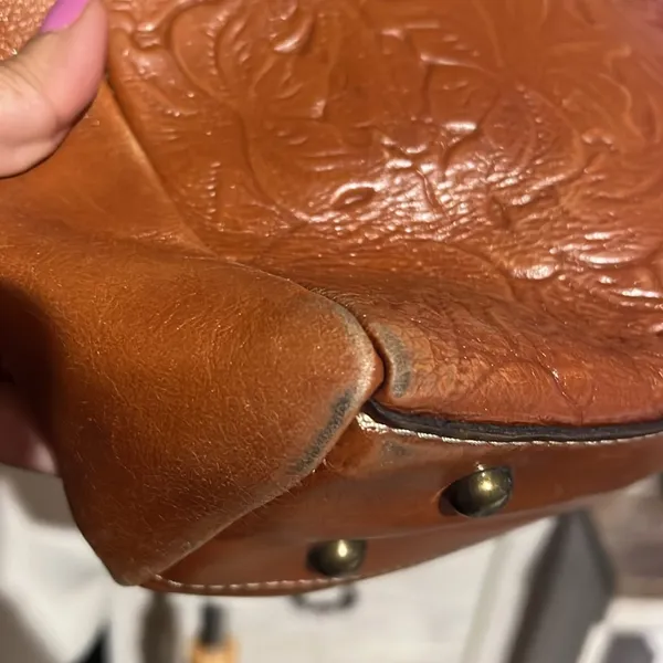 Patricia Nash Tooled Leather Poppy Tote Western, Boho, cowgirl - Image 4