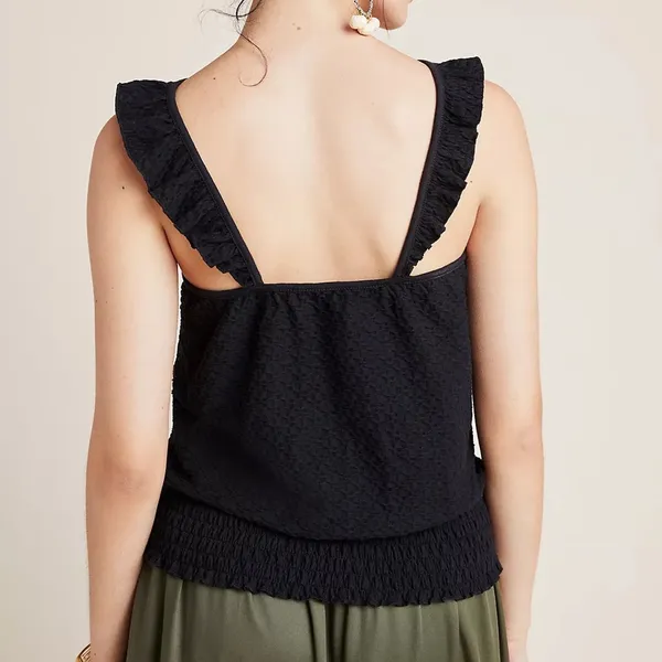 By Anthropologie Marisol Ruffled Halter Blouse black size XL - Image 2