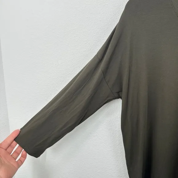 Babaton Women's Tunic Top‎ Olive Green 3/4 Sleeve Round Neck Casual Relaxed - Image 7