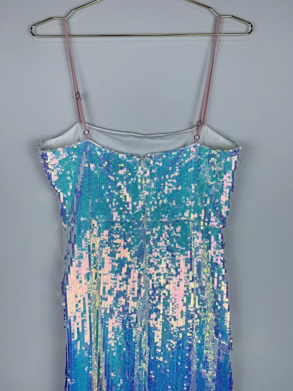 NBD NWT Revolve Amethyst Iridescent Sequin Gown Formal Column Maxi Dress Small - Image 10