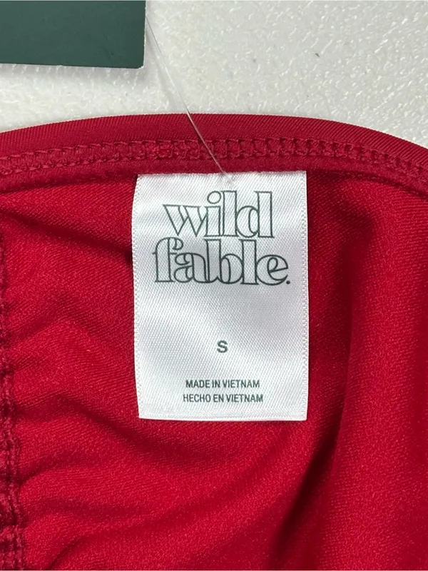 wild fable Red Tie-Back Triangle Bikini Top - Image 3
