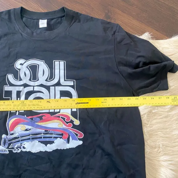 New unworn Black Soul Train 100% Cotton Graphic Print T-shirt 2XL - Image 3