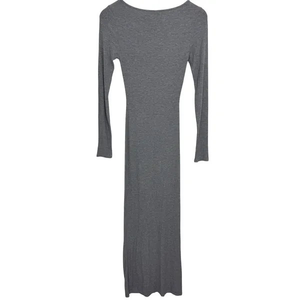 Skims Soft Lounge Long Sleeve Dress Maxi Gray Size Small - Image 6