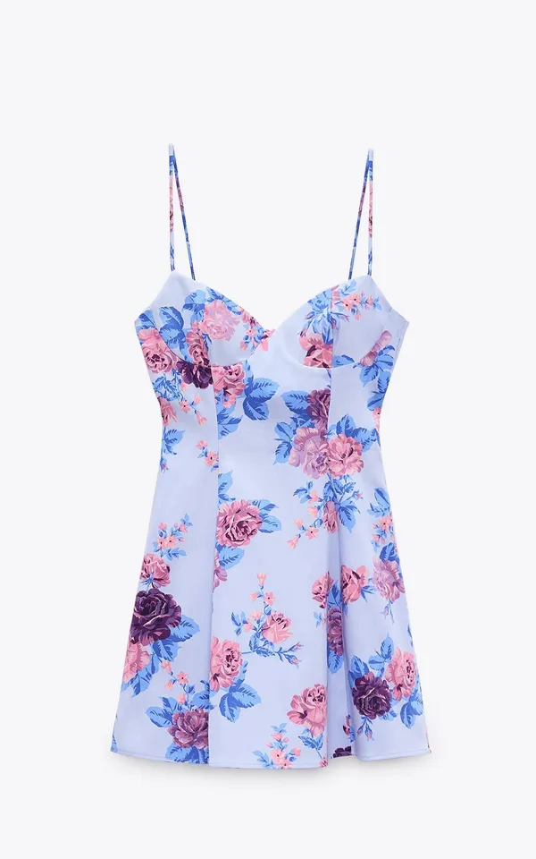 net floral print corset style mini boho dress - Image 10