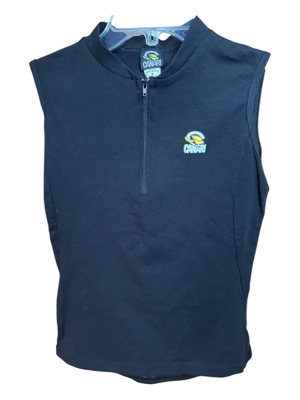 Canari Black Sleeveless Zip Performance Tank with Logo - Image 2