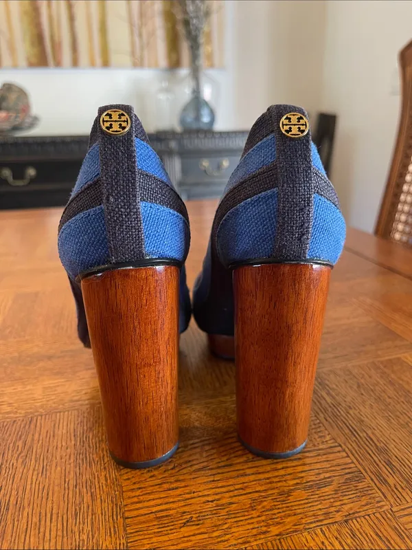 Tory Burch Joelle Tweed Wood platform heels - Image 3