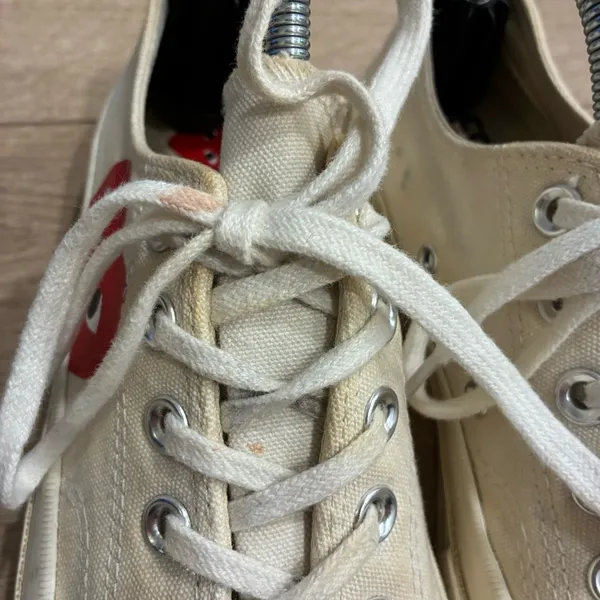 Converse x Comme Des Garcons PLAY Cream Low Top Sneakers Size 5 Men’s/Women’s 7 - Image 11
