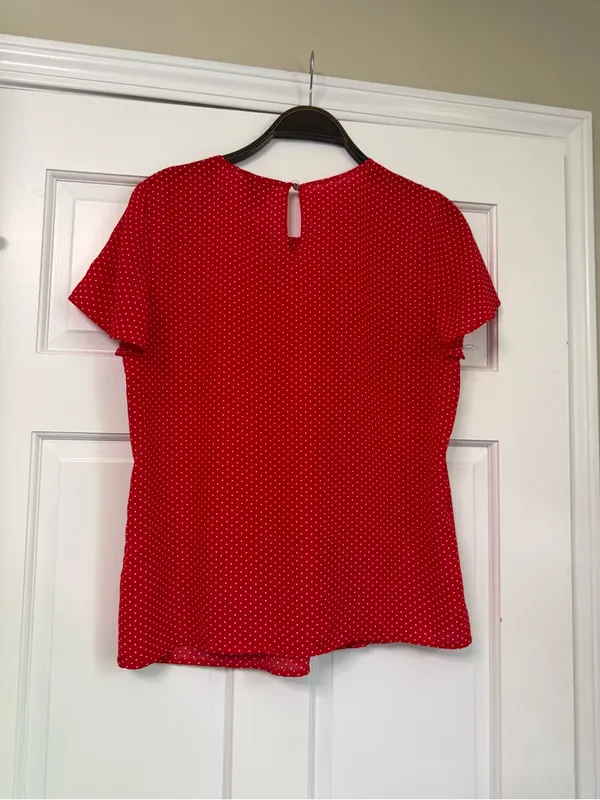 CeCe Red Polka Dot Blouse - Image 4