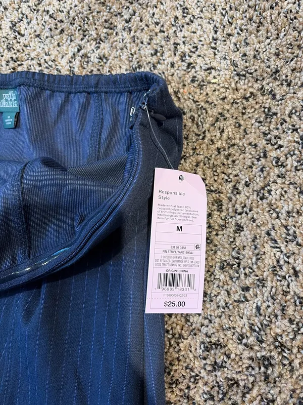 Wild Fable Navy Pinstripe Mini Dress - Image 3