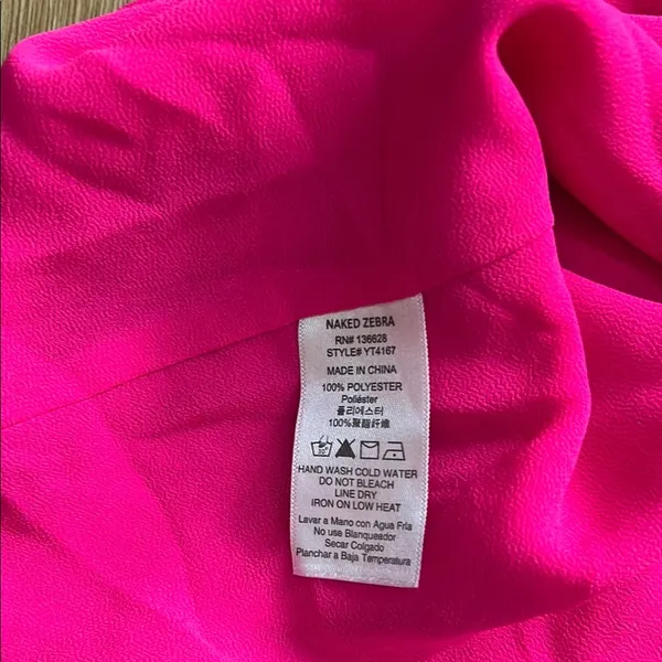 Naked Zebra Women's Fuscia Spaghetti Strap Tank Top Size Large - Image 7