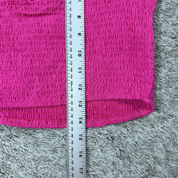 NWT Lulus Hot Pink Smocked Crop Top Women's Small - Image 6