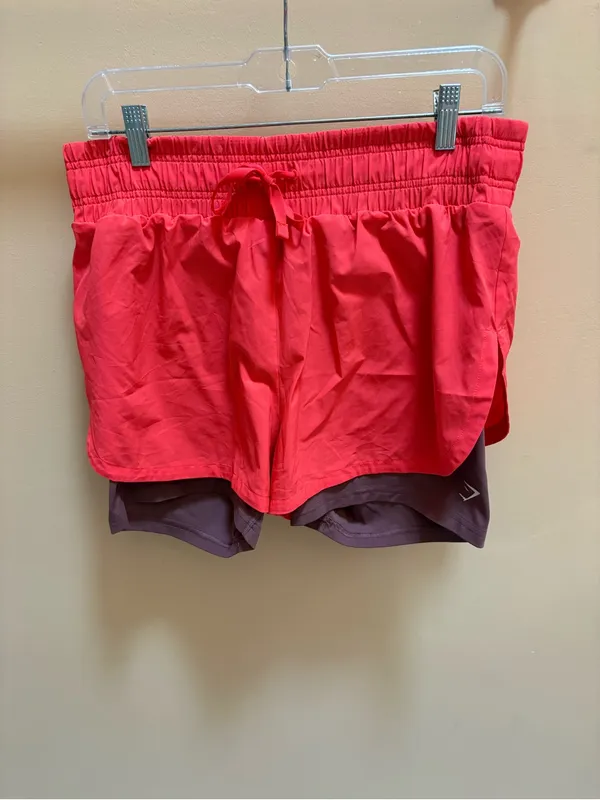Gymshark Running 2 in 1 Layered Shorts in Red & Burgundy - Image 3