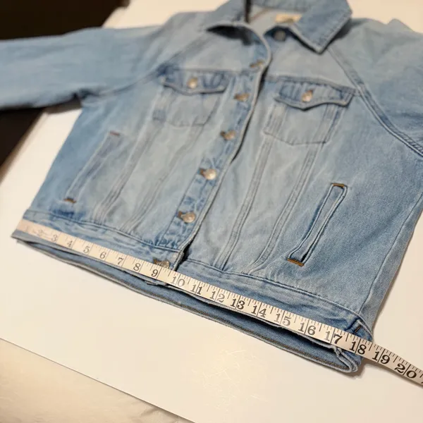 Madewell Oversized Jeans Jacket raglan sleeve 100% Cotton, size S relaxed fit - Image 4