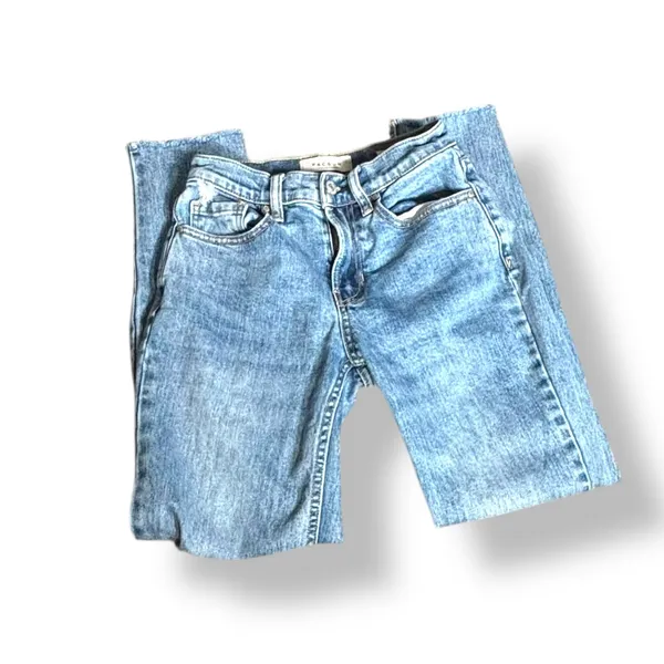 PacSun Vintage Icon Distressed Skinny Jeans Light‎ Wash Raw Hem 23 Inch Waist - Image 3