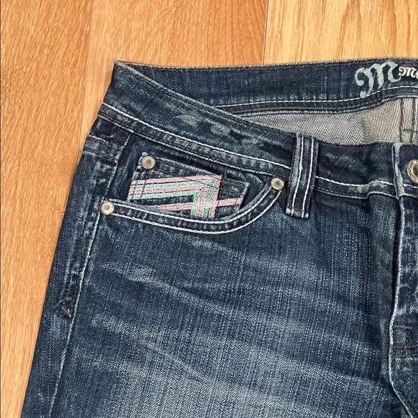 Miss Me Dark Blue cuffed Jeans‎ with Embellished Pockets est 31 - Image 4