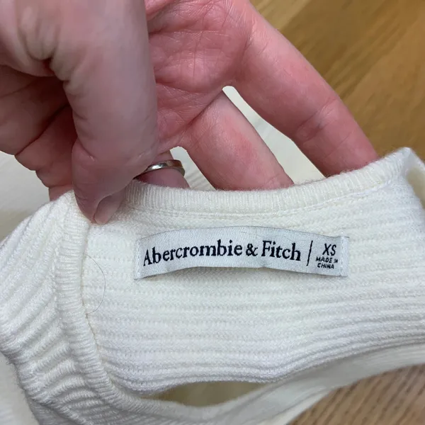 Abercrombie & Fitch Ivory White Ribbed Cutout Sleeveless‎ Bodysuit XS Womens - Image 5