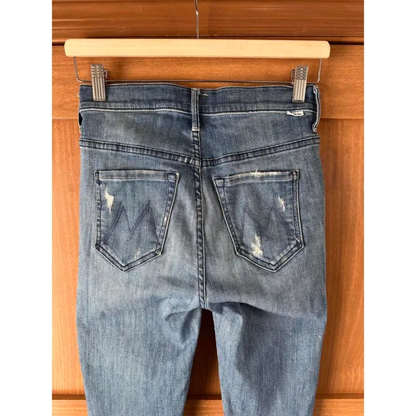 MOTHER The Stunner Ankle Fray Graffiti Girl Denim Distressed Jeans Women’s sz 24 - Image 6