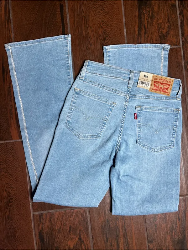 Levi’s 725 High Rise Bootcut Light Wash Rhinestone Diamonds Denim Jeans Size 27 - Image 3